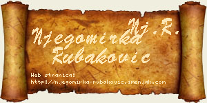Njegomirka Rubaković vizit kartica